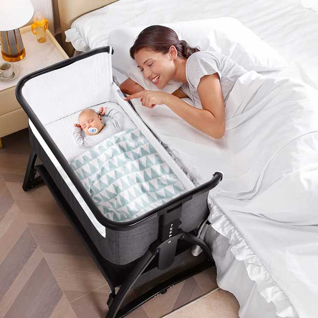 Adovel Baby Bassinet Bedside Crib : For Peaceful Co-Sleeping - Cradleforall